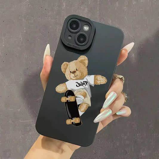 Skater Teddy Design Phone Case