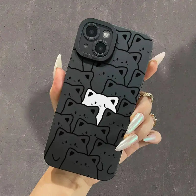 Auffällige Katzen Design Phone Case